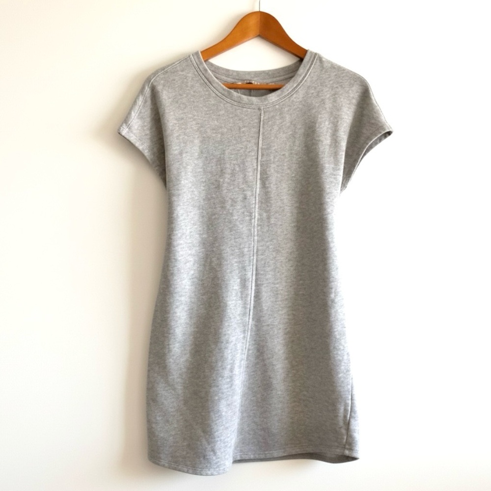 Athleta Women’s Embrace Tie Sweatshirt Dress Size Small Gray Cotton - Picture 6 of 12